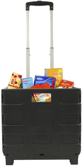 Proplus Bagagetrolley met inklapbare krat 40 liter 25 kg zwart
