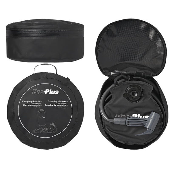 Proplus Campingdouche met voetpomp 11 liter zwart