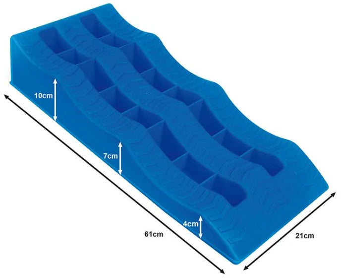 Proplus Oprijblokken met 3 niveaus: 4,7 en 10 cm blauw 2 stuks
