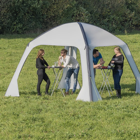 Proplus Partytent opblaasbaar 365 x 365 cm lichtgrijs
