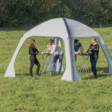 Proplus Partytent opblaasbaar 365 x 365 cm lichtgrijs