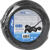 Proplus Verlengkabel Schuko 3-voudig 10 meter 3x1,5mm² zwart