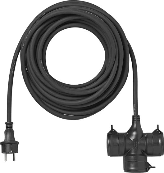 Proplus Verlengkabel Schuko 3-voudig 20 meter 3x1,5mm² zwart