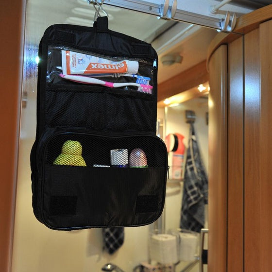 Proplus Uitklapbare toilettas met ophanghaak 37,5 cm zwart