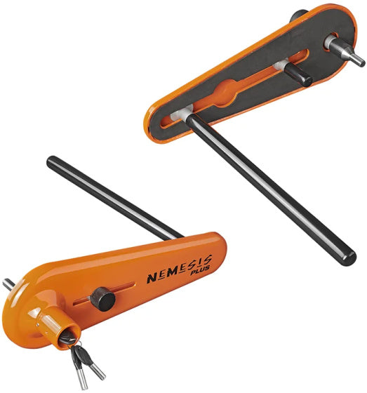 Fullstop Nemesis Plus wielklem SCM voor camper oranje