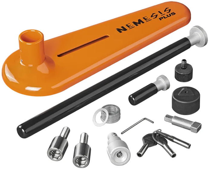 Fullstop Nemesis Plus wielklem SCM voor camper oranje