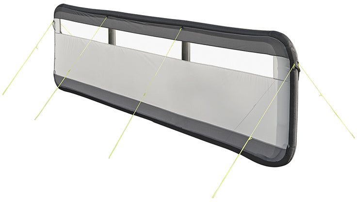 Proplus Windscherm opblaasbaar 480 x 140 cm lichtgrijs zwart