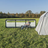 Proplus Windscherm opblaasbaar 480 x 140 cm lichtgrijs zwart
