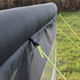 Proplus Windscherm opblaasbaar 480 x 140 cm lichtgrijs zwart
