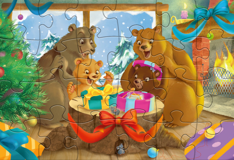 Rebo Productions Christmas Bears legpuzzel junior 24 24 stukjes