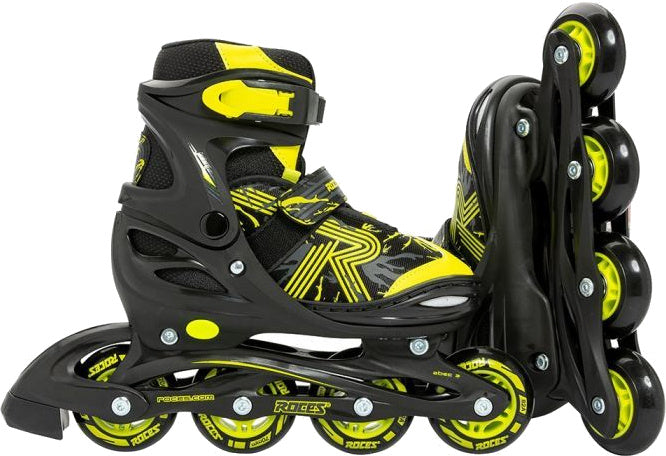 Roces Inline skates Jokey 3.0 softboot 82A zwart geel maat 26-29