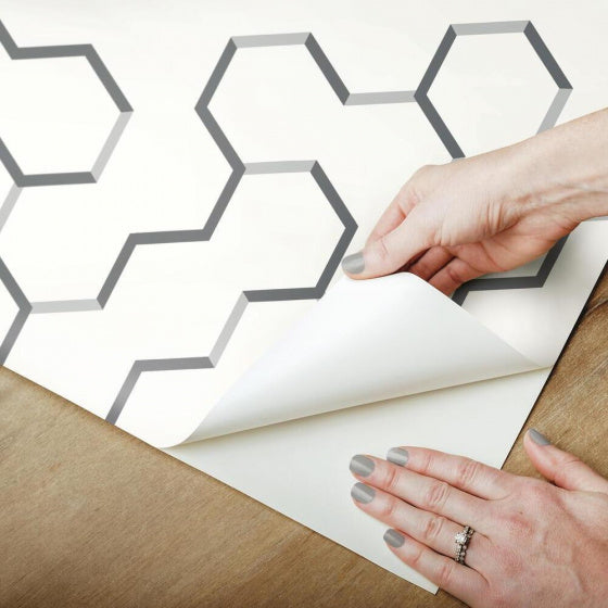 Roommates Behang Peel and Stick Geometric 503 cm vinyl grijs