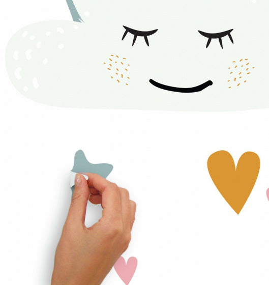 Roommates Muursticker Rainbow Hearts 112 cm vinyl 47-delig