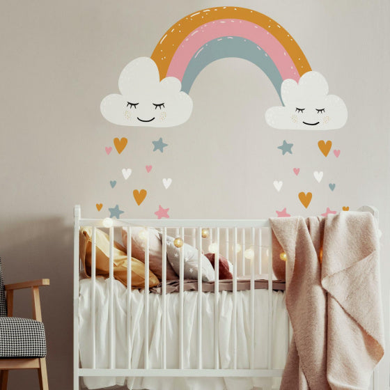 Roommates Muursticker Rainbow Hearts 112 cm vinyl 47-delig