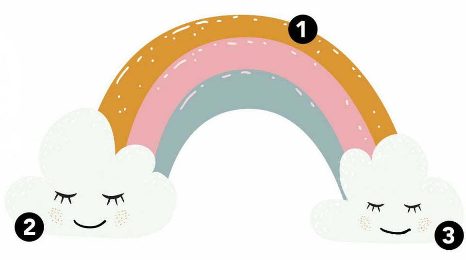 Roommates Muursticker Rainbow Hearts 112 cm vinyl 47-delig