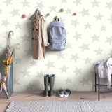 Roommates Zelfklevend behang Twinkle stars 52 x 500 cm wit goud