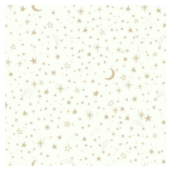 Roommates Zelfklevend behang Twinkle stars 52 x 500 cm wit goud