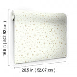 Roommates Zelfklevend behang Twinkle stars 52 x 500 cm wit goud
