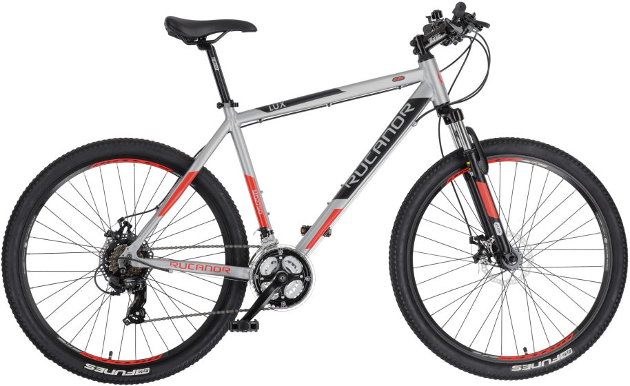 Rucanor Lux 27.5 Inch 51 cm Heren 21V Mechanische schijfrem Zilver Rood