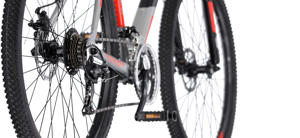 Rucanor Lux 27.5 Inch 51 cm Heren 21V Mechanische schijfrem Zilver Rood