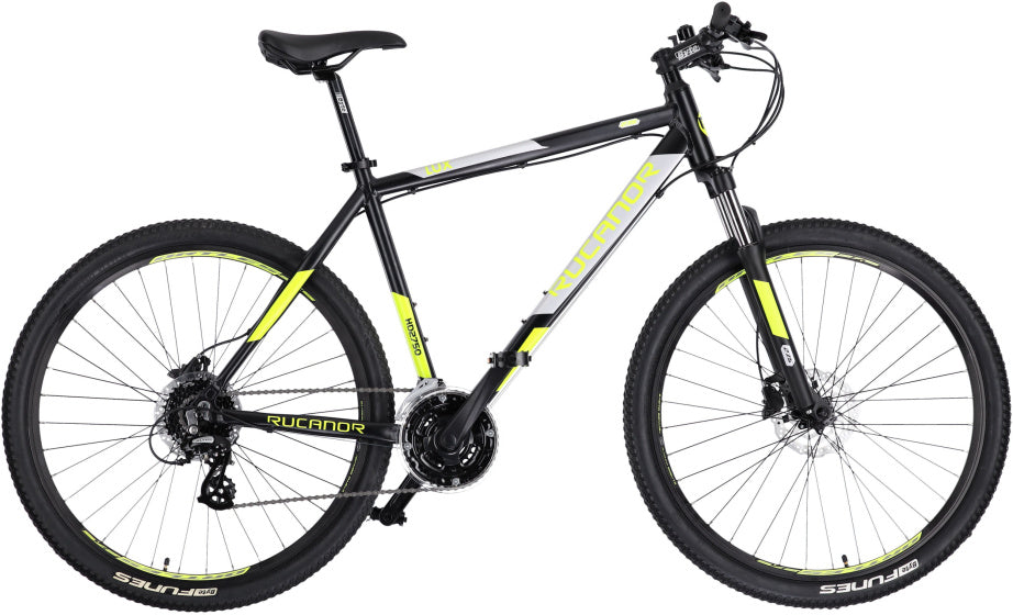 Rucanor Lux 27.5 Inch 51 cm Heren 24V Hydraulische schijfrem Zwart Geel
