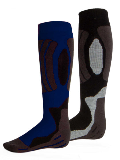 Rucanor Svindal skisokken 2-pack unisex zwart blauw maat 43-46