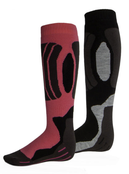 Rucanor Svindal skisokken 2-pack unisex zwart roze maat 39-42