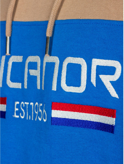 Rucanor Trevor sweater hoodie heren blauw beige maat M