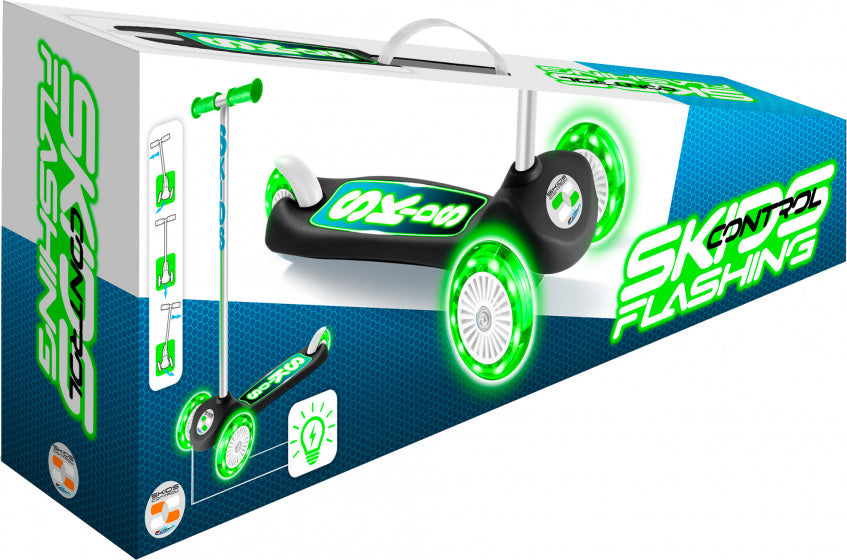 Skids control Flashing 3-wiel Kinderstep Voetrem Groen Zwart