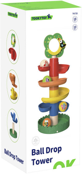 Tooky toy Educatieve Houten Spiraaltoren 18 maanden 10-delig