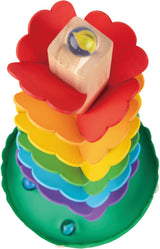Tooky toy Educatieve Houten Knikkertoren met Melodie 7-delig