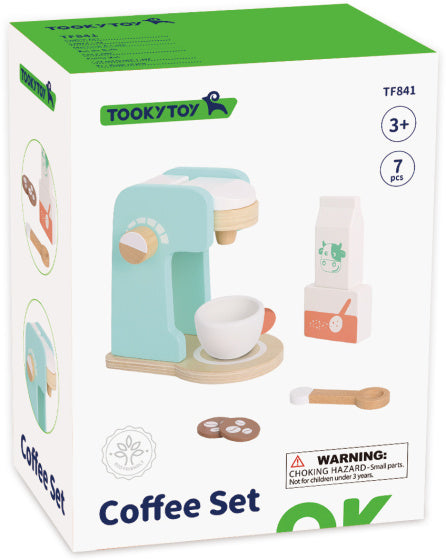 Tooky toy Houten Koffiezetapparaat met Accessoires 7-delig