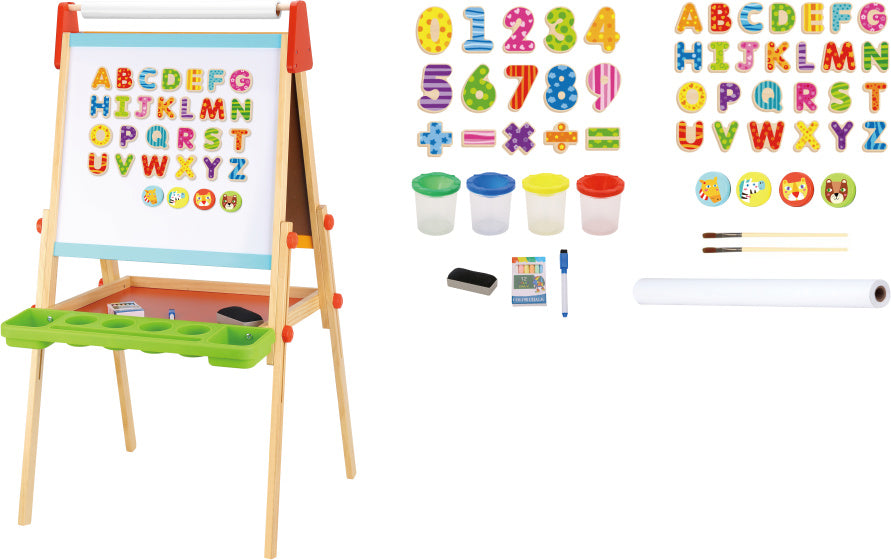 Tooky toy 2 in 1 Educatief Schoolbord magneet- krijtbord 56-delig