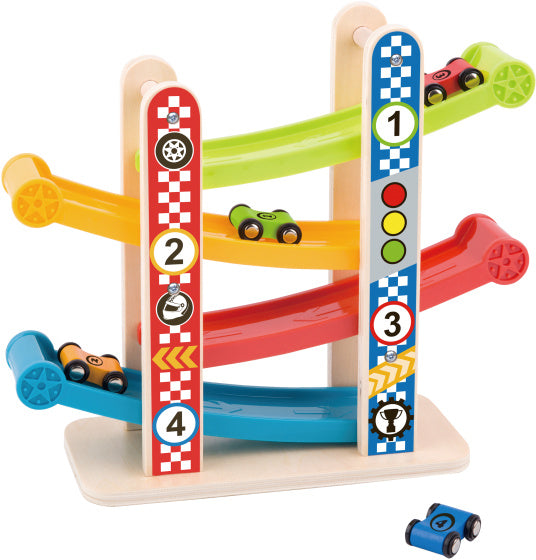 Tooky toy Houten Autobaan met Speelauto's 18 maanden 5-delig
