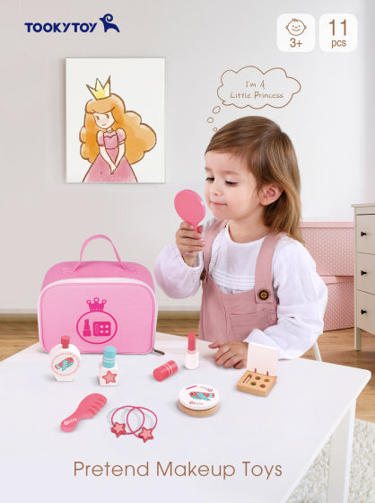 Tooky toy Houten Make-up Speelset Roze 11-delig