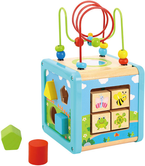 Tooky toy Houten Activiteitenkubus 18 maanden 6-delig
