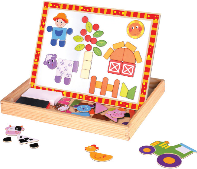 Tooky toy Educatieve Magneeten Krijtbord Boerderij 85-delig