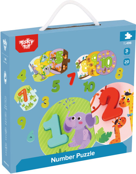 Tooky toy Getallenpuzzel Educatief Houten Speelgoed 20-delig