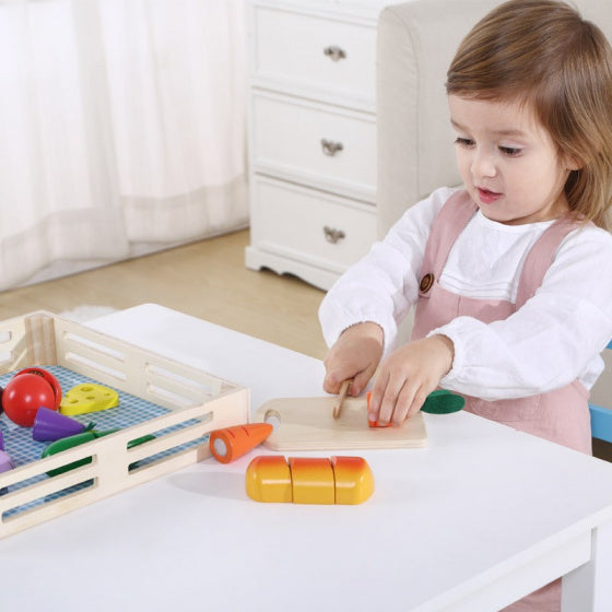 Tooky toy Houten Groentekist met Snijgroenten 20-delig
