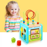 Tooky toy Houten Activiteitenkubus 18 maanden 6-delig