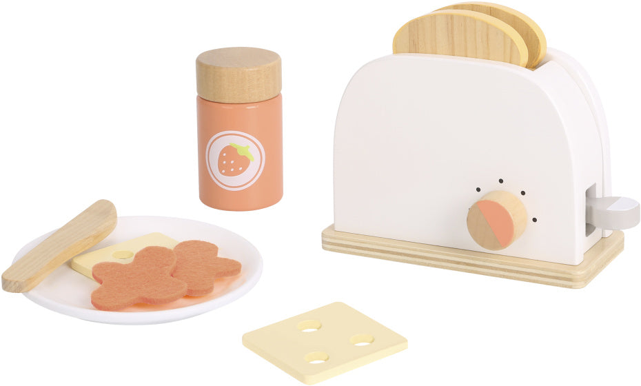Tooky toy Houten Broodrooster met Accessoires 9-delig