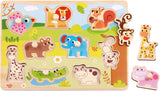 Tooky toy Educatieve Houten Vormenpuzzel Dieren 10-delig