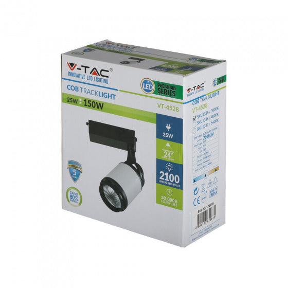 V-tac Railspot VT-4528 led 25W 6000K 2100lm aluminium zwart