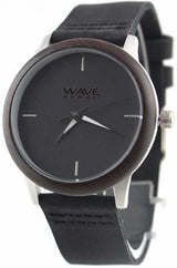 Wave hawaii Horloge Citizen Miyota dames 4 cm hout leer zwart