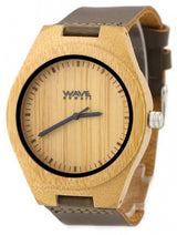 Wave hawaii Horloge Citizen Miyota heren 4,5 cm bamboe bruin