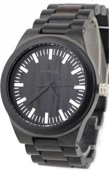 Wave hawaii Horloge Citizen Miyota heren 4,5 cm hout staal zwart