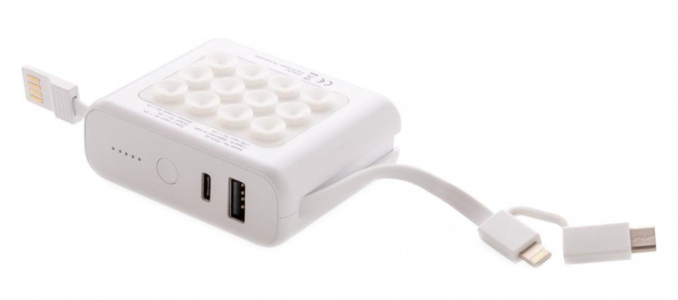 Xd collection Powerbank met draadloze oplader 7,2 cm wit