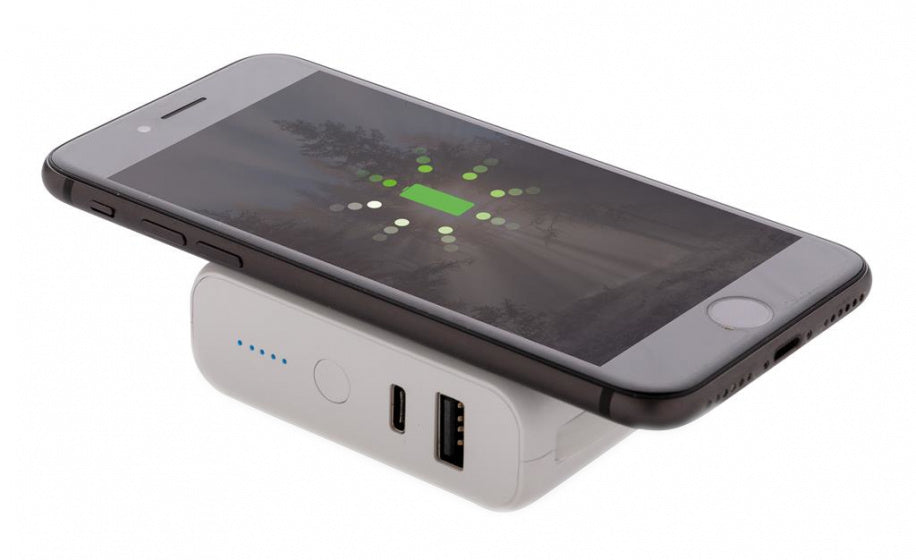 Xd collection Powerbank met draadloze oplader 7,2 cm wit
