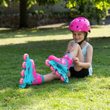 Xootz Inline skates hardboot roze turquoise maat 32-35