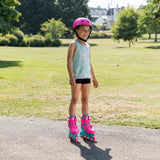 Xootz Inline skates hardboot roze turquoise maat 32-35